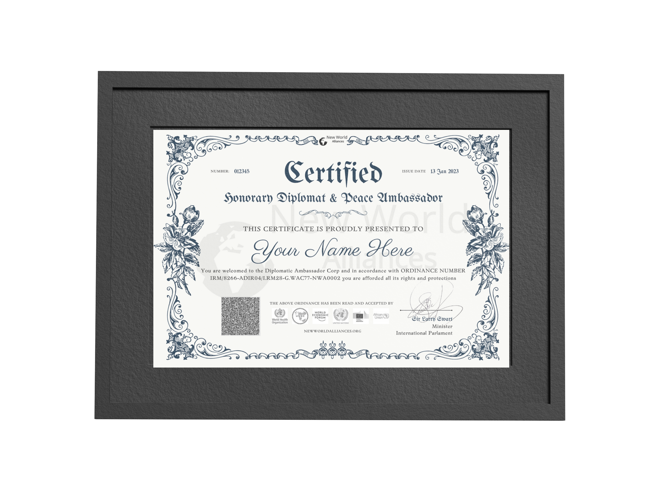 NWA Certificate In Frame Mockup